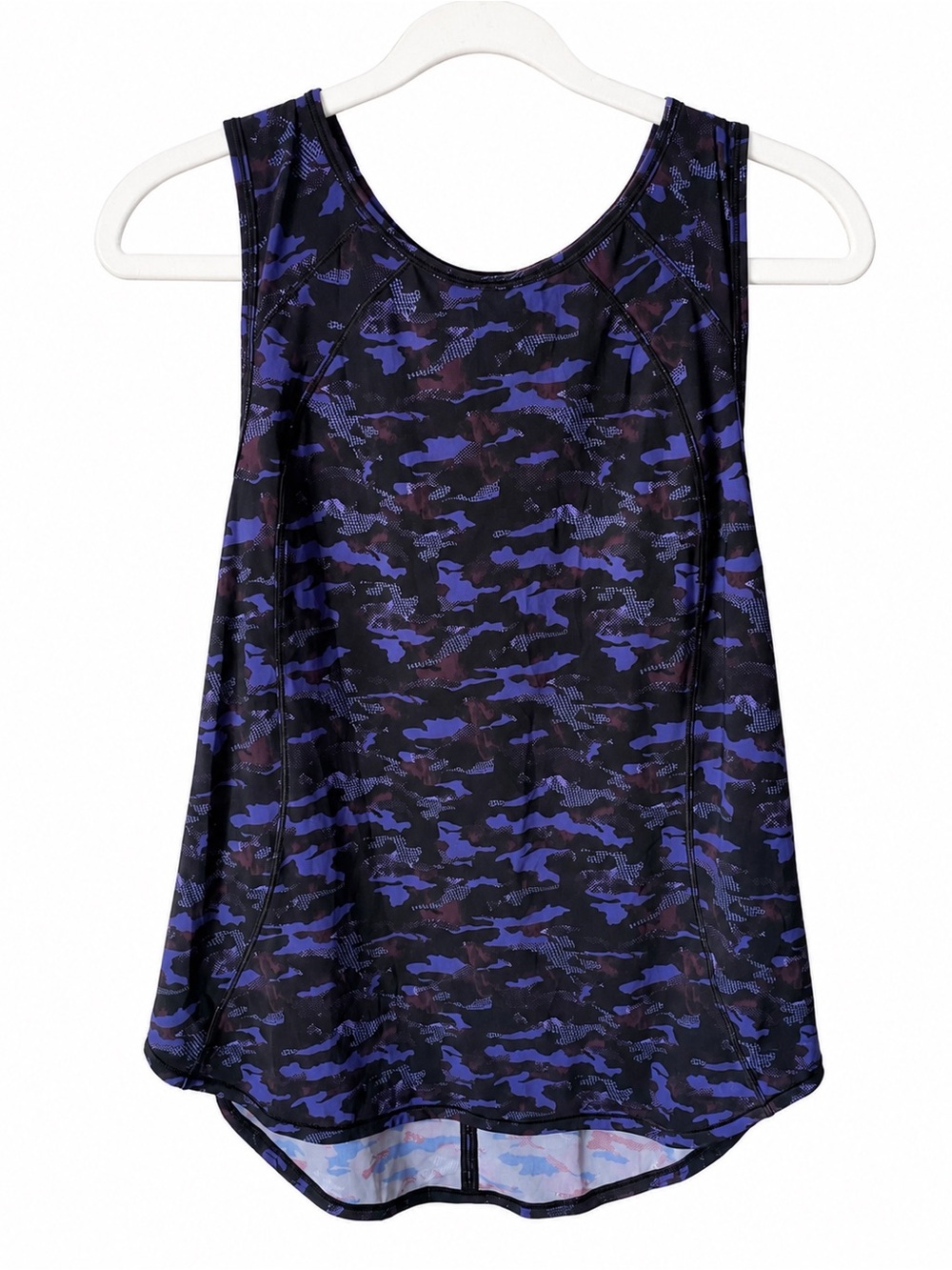 Lululemon Sculpt Tank Hounds Camo Emperor Black/Purple Size 8 Keyhole Back